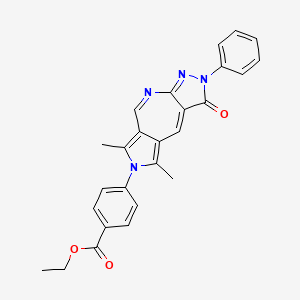 molecular formula C26H22N4O3 B2904907 ethyl 4-(5,7-dimethyl-3-oxo-2-phenyl-2H-pyrazolo[3,4-b]pyrrolo[3,4-e]azepin-6(3H)-yl)benzoate CAS No. 327060-85-5