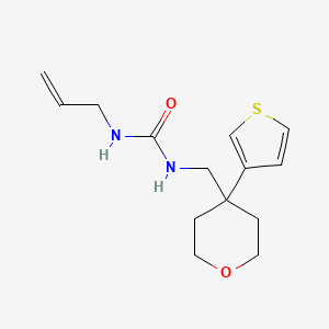 molecular formula C14H20N2O2S B2904910 1-allyl-3-((4-(thiophen-3-yl)tetrahydro-2H-pyran-4-yl)methyl)urea CAS No. 2320680-73-5