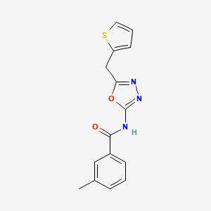 3-methyl-N-(5-(thiophen-2-ylmethyl)-1,3,4-oxadiazol-2-yl)benzamide