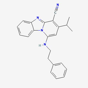 3-Isopropyl-1-[(2-phenylethyl)amino]pyrido[1,2-a]benzimidazole-4-carbonitrile