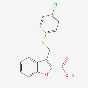 molecular formula C16H11ClO3S B2904927 3-(4-Chloro-phenylsulfanylmethyl)-benzofuran-2-carboxylic acid CAS No. 733790-56-2