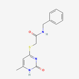 molecular formula C14H15N3O2S B2904932 N-benzyl-2-[(6-methyl-2-oxo-1H-pyrimidin-4-yl)sulfanyl]acetamide CAS No. 905692-37-7
