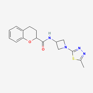 N-[1-(5-Methyl-1,3,4-thiadiazol-2-yl)azetidin-3-yl]-3,4-dihydro-2H-chromene-2-carboxamide