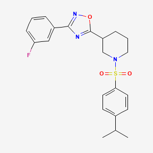 3-(3-Fluorophenyl)-5-(1-((4-isopropylphenyl)sulfonyl)piperidin-3-yl)-1,2,4-oxadiazole