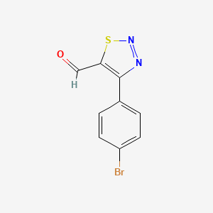 molecular formula C9H5BrN2OS B2904946 4-(4-Bromophenyl)thiadiazole-5-carbaldehyde CAS No. 2248273-27-8