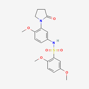 molecular formula C19H22N2O6S B2904957 2,5-二甲氧基-N-(4-甲氧基-3-(2-氧代吡咯烷-1-基)苯基)苯磺酰胺 CAS No. 942013-17-4