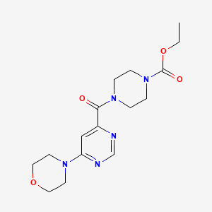 molecular formula C16H23N5O4 B2904960 Ethyl 4-(6-morpholinopyrimidine-4-carbonyl)piperazine-1-carboxylate CAS No. 1909538-81-3