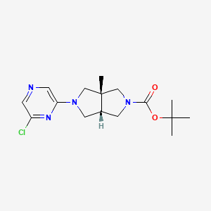 molecular formula C16H23ClN4O2 B2904965 Tert-butyl (3aR,6aS)-2-(6-chloropyrazin-2-yl)-3a-methyl-3,4,6,6a-tetrahydro-1H-pyrrolo[3,4-c]pyrrole-5-carboxylate CAS No. 2377004-88-9