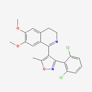 molecular formula C21H18Cl2N2O3 B2904966 1-(3-(2,6-二氯苯基)-5-甲基异恶唑-4-基)-6,7-二甲氧基-3,4-二氢异喹啉 CAS No. 501649-84-9