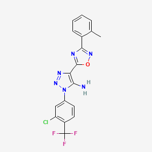 molecular formula C18H12ClF3N6O B2904969 1-[3-chloro-4-(trifluoromethyl)phenyl]-4-[3-(2-methylphenyl)-1,2,4-oxadiazol-5-yl]-1H-1,2,3-triazol-5-amine CAS No. 892745-81-2