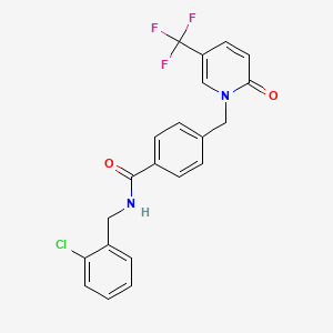 molecular formula C21H16ClF3N2O2 B2904973 N-(2-chlorobenzyl)-4-{[2-oxo-5-(trifluoromethyl)-1(2H)-pyridinyl]methyl}benzenecarboxamide CAS No. 339025-44-4