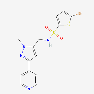 5-Bromo-N-[(2-methyl-5-pyridin-4-ylpyrazol-3-yl)methyl]thiophene-2-sulfonamide