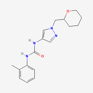 molecular formula C17H22N4O2 B2904976 1-(1-((tetrahydro-2H-pyran-2-yl)methyl)-1H-pyrazol-4-yl)-3-(o-tolyl)urea CAS No. 2034230-05-0
