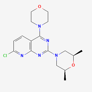 molecular formula C17H22ClN5O2 B2904977 (2R,6S)-4-(7-Chloro-4-morpholinopyrido[2,3-d]pyrimidin-2-yl)-2,6-dimethylmorpholine CAS No. 938443-23-3