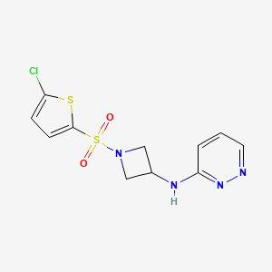 molecular formula C11H11ClN4O2S2 B2904987 N-{1-[(5-chlorothiophen-2-yl)sulfonyl]azetidin-3-yl}pyridazin-3-amine CAS No. 2097926-72-0