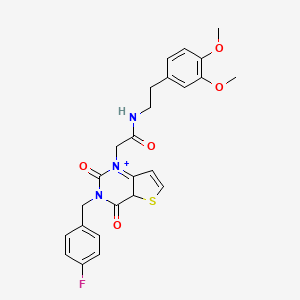 molecular formula C25H24FN3O5S B2905003 N-[2-(3,4-二甲氧基苯基)乙基]-2-{3-[(4-氟苯基)甲基]-2,4-二氧代-1H,2H,3H,4H-噻吩并[3,2-d]嘧啶-1-基}乙酰胺 CAS No. 1252913-44-2
