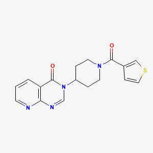 molecular formula C17H16N4O2S B2905008 3-(1-(thiophene-3-carbonyl)piperidin-4-yl)pyrido[2,3-d]pyrimidin-4(3H)-one CAS No. 2034531-06-9