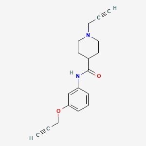molecular formula C18H20N2O2 B2905012 1-(prop-2-yn-1-yl)-N-[3-(prop-2-yn-1-yloxy)phenyl]piperidine-4-carboxamide CAS No. 1355873-20-9