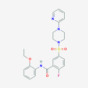 N-(2-ethoxyphenyl)-2-fluoro-5-(4-pyridin-2-ylpiperazin-1-yl)sulfonylbenzamide