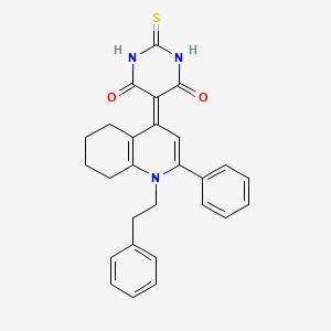 5-(1-phenethyl-2-phenyl-5,6,7,8-tetrahydroquinolin-4(1H)-ylidene)-2-thioxodihydropyrimidine-4,6(1H,5H)-dione