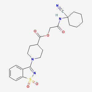 [2-[(1-Cyanocyclohexyl)amino]-2-oxoethyl] 1-(1,1-dioxo-1,2-benzothiazol-3-yl)piperidine-4-carboxylate