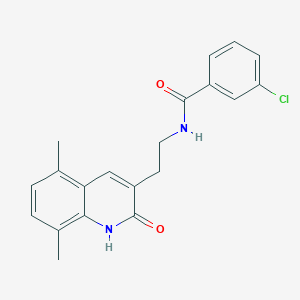 molecular formula C20H19ClN2O2 B2905024 3-chloro-N-(2-(5,8-dimethyl-2-oxo-1,2-dihydroquinolin-3-yl)ethyl)benzamide CAS No. 851406-74-1