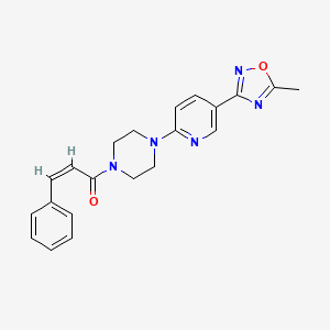 molecular formula C21H21N5O2 B2905030 (Z)-1-(4-(5-(5-甲基-1,2,4-恶二唑-3-基)吡啶-2-基)哌嗪-1-基)-3-苯基丙-2-烯-1-酮 CAS No. 1219915-26-0