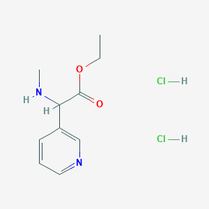 molecular formula C10H16Cl2N2O2 B2905031 Ethyl 2-(methylamino)-2-(pyridin-3-yl)acetate dihydrochloride CAS No. 2126160-10-7