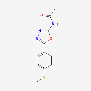 molecular formula C11H11N3O2S B2905035 N-(5-(4-(methylthio)phenyl)-1,3,4-oxadiazol-2-yl)acetamide CAS No. 886916-08-1
