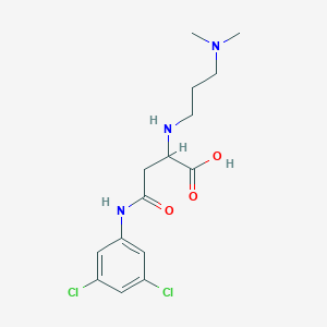 molecular formula C15H21Cl2N3O3 B2905036 4-((3,5-Dichlorophenyl)amino)-2-((3-(dimethylamino)propyl)amino)-4-oxobutanoic acid CAS No. 1097190-97-0