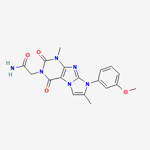 2-(8-(3-methoxyphenyl)-1,7-dimethyl-2,4-dioxo-1H-imidazo[2,1-f]purin-3(2H,4H,8H)-yl)acetamide