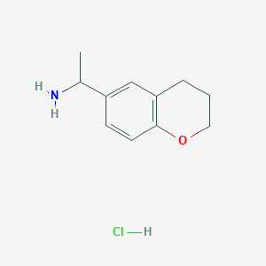 molecular formula C11H16ClNO B2905042 1-(3,4-dihydro-2H-1-benzopyran-6-yl)ethan-1-amine hydrochloride CAS No. 2031260-58-7