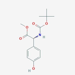molecular formula C14H19NO5 B2905049 Methyl (2R)-2-{[(tert-butoxy)carbonyl]amino}-2-(4-hydroxyphenyl)acetate CAS No. 141518-55-0