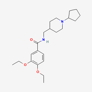 molecular formula C22H34N2O3 B2905050 N-((1-环戊基哌啶-4-基)甲基)-3,4-二乙氧基苯甲酰胺 CAS No. 954078-95-6