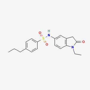 molecular formula C19H22N2O3S B2905053 N-(1-ethyl-2-oxoindolin-5-yl)-4-propylbenzenesulfonamide CAS No. 921535-77-5
