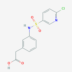 molecular formula C13H11ClN2O4S B2905058 2-[3-(6-Chloropyridine-3-sulfonamido)phenyl]acetic acid CAS No. 1384623-46-4