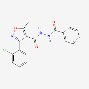 molecular formula C18H14ClN3O3 B2905061 (3-(2-Chlorophenyl)-5-methylisoxazol-4-YL)-N-(phenylcarbonylamino)formamide CAS No. 1026307-03-8