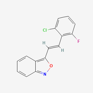 molecular formula C15H9ClFNO B2905062 3-[(E)-2-(2-chloro-6-fluorophenyl)ethenyl]-2,1-benzoxazole CAS No. 338780-10-2