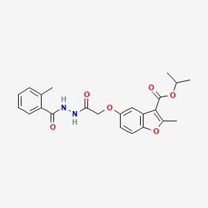 Isopropyl 2-methyl-5-(2-(2-(2-methylbenzoyl)hydrazinyl)-2-oxoethoxy)benzofuran-3-carboxylate