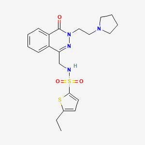 molecular formula C21H26N4O3S2 B2905074 5-乙基-N-((4-氧代-3-(2-(吡咯烷-1-基)乙基)-3,4-二氢酞嗪-1-基)甲基)噻吩-2-磺酰胺 CAS No. 1448071-01-9