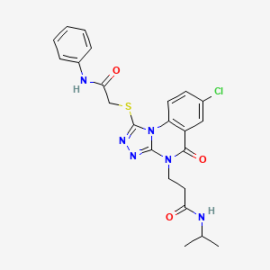 3-(7-chloro-5-oxo-1-((2-oxo-2-(phenylamino)ethyl)thio)-[1,2,4]triazolo[4,3-a]quinazolin-4(5H)-yl)-N-isopropylpropanamide