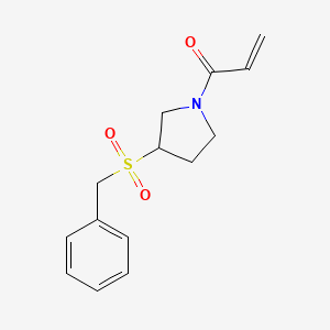 molecular formula C14H17NO3S B2905085 1-(3-Benzylsulfonylpyrrolidin-1-yl)prop-2-en-1-one CAS No. 2361656-68-8