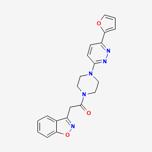 molecular formula C21H19N5O3 B2905100 2-(Benzo[d]isoxazol-3-yl)-1-(4-(6-(furan-2-yl)pyridazin-3-yl)piperazin-1-yl)ethanone CAS No. 1206995-42-7