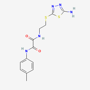 molecular formula C13H15N5O2S2 B2905103 N-{2-[(5-amino-1,3,4-thiadiazol-2-yl)sulfanyl]ethyl}-N'-(4-methylphenyl)ethanediamide CAS No. 889947-84-6