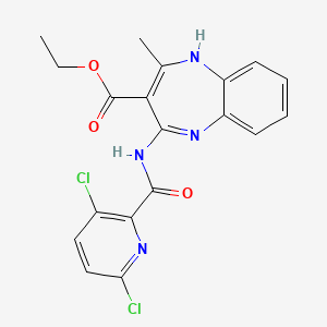 molecular formula C19H16Cl2N4O3 B2905108 ethyl 4-(3,6-dichloropyridine-2-amido)-2-methyl-1H-1,5-benzodiazepine-3-carboxylate CAS No. 1423612-80-9