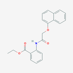 molecular formula C21H19NO4 B290511 Ethyl 2-{[(1-naphthyloxy)acetyl]amino}benzoate 