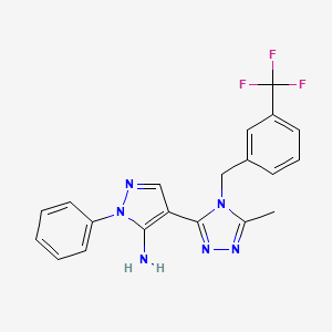 4-{5-methyl-4-[3-(trifluoromethyl)benzyl]-4H-1,2,4-triazol-3-yl}-1-phenyl-1H-pyrazol-5-amine