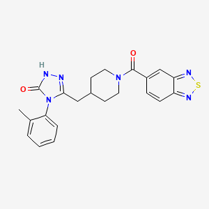molecular formula C22H22N6O2S B2905114 3-((1-(苯并[c][1,2,5]噻二唑-5-羰基)哌啶-4-基)甲基)-4-(邻甲苯基)-1H-1,2,4-三唑-5(4H)-酮 CAS No. 2034233-15-1
