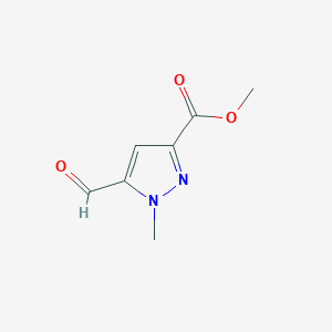 molecular formula C7H8N2O3 B2905125 Methyl 5-formyl-1-methyl-1H-pyrazole-3-carboxylate CAS No. 1613464-60-0