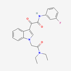 molecular formula C22H22FN3O3 B2905128 2-[1-[2-(二乙氨基)-2-氧代乙基]吲哚-3-基]-N-(3-氟苯基)-2-氧代乙酰胺 CAS No. 894003-11-3